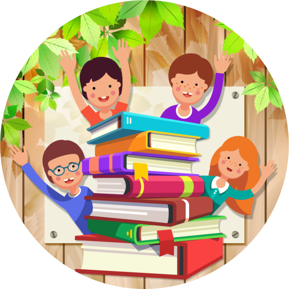 children with books