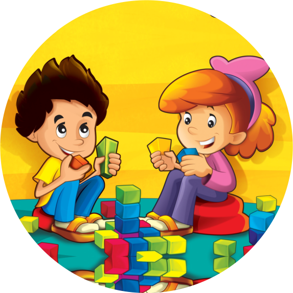 children playing blocks